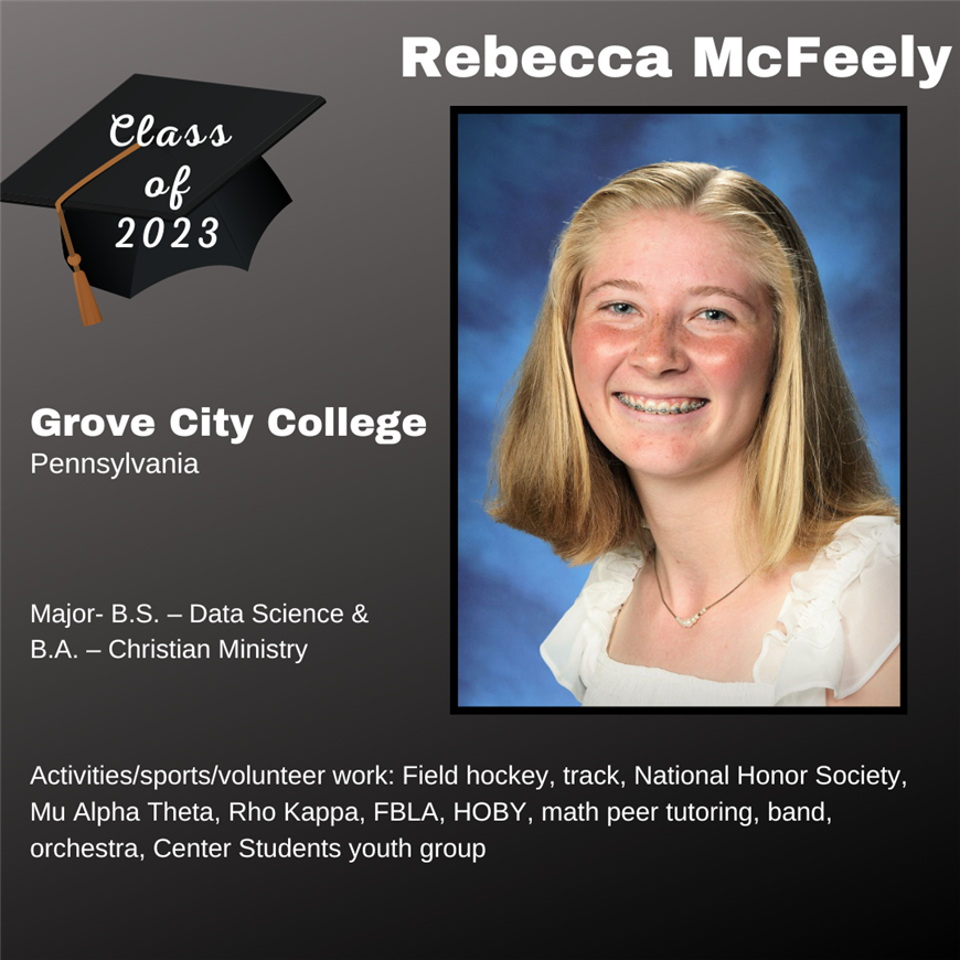 Top 25 Grad, Rebecca McFeely